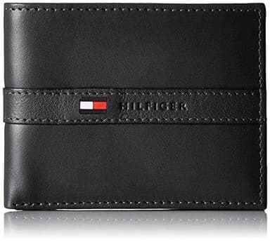 Tommy Hilfiger Men's Leather Wallet – Slim Bifold with 6 Credit Card Pockets and Removable ID Window, Casual Black Ranger, One Size - Image 6