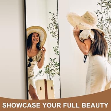 Delma Arched Mirror Full Length,Standing Mirror Full Body,Large Floor with Stand for Wall Entryway Door Bedroom Bathroom Living Room - Image 2