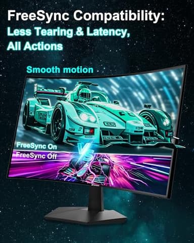 SANSUI 27 Inch Curved 160Hz Gaming Monitor, 1500R Curved Computer Gaming Monitor FHD 1080P, 4000:1, 110% sRGB, FPS/RTS, 1Ms MPRT|FreeSync|HDR|Low Blue Light|HDMI DP| VESA Support, HDMI Cable Incl. - Image 5