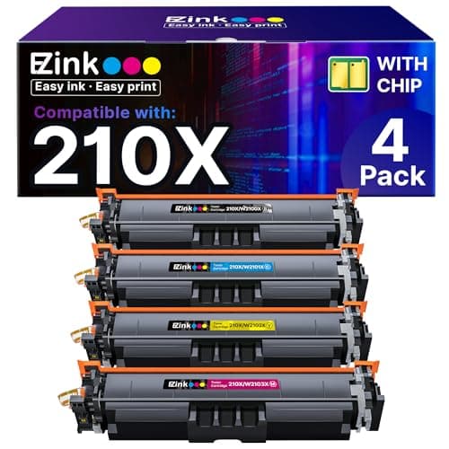 E-Z Ink 210X Toner Cartridges with Chip: Compatible Replacement for HP 210X 210A to Use with Color Laser Pro 4201dn 4201dne 4201dw 4201dwe MFP 4301dw 4301dwe 4301fdn 4301fdne 4301fdw 4301fdwe(4 Pack) - Image 1
