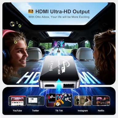 AI Box Wireless CarPlay & Auto Adapter - Plug & Play, Dual-Band WiFi, Bluetooth 5.0, 4K Video Support, Android 12.0 System, Compatible with Factory CarPlay & Android Auto （4GB RAM+32GB ROM） - Image 5