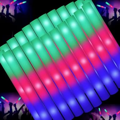 SHQDD 44 PCS Foam Glow Sticks Bulk with 3 Modes Colorful Flashing, Glow Sticks Pack, Foam Light Up Sticks, Glow in Dark Party Supplies for Wedding, Raves, Party, Halloween, 4th of July - Image 1
