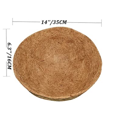 14 inch Coco Liner for planters, 2PCS Round Replacement Plant Basket Liners Coco Fiber Liner for Hanging Basket (14 inch Round) - Image 6