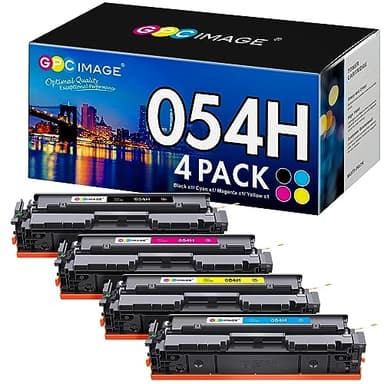 GPC Image Compatible 054 Toner Cartridge Set Replacement for Canon 054 CRG-054 054H Toner Cartridge Work with Color ImageClass MF644Cdw LBP622Cdw MF642Cdw MF640C LBP620 Toner (1B 1C 1M 1Y, 4 Pack) - Image 1