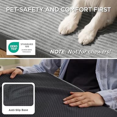 Bedsure XXL Dog Bed for Crate - Extra Large Orthopedic Pet Beds with Removable Machine Washable Cover, NOT Waterproof Egg Crate Foam Puppy Pad, Suitable for Pet Up to 100 lbs, 47"x29" - Image 4