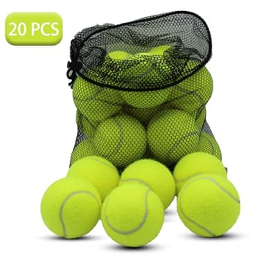 SHYUJAJIE Tennis Balls, 20 Pack Training Tennis Balls,High Elasticity Practice Tennis for Beginner, Exercise Playing Balls for Pet Dog (Yellow) - Image 2