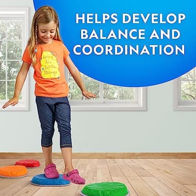 NATIONAL GEOGRAPHIC Stepping Stones for Kids – Durable Non-Slip Stones Encourage Toddler Balance & Gross Motor Skills, Indoor & Outdoor Toys, Obstacle Course, Gifts for Toddlers (Amazon Exclusive) - Image 6