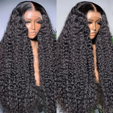 Fadaina 13x6 Deep Wave Lace Front Wigs Human Hair 180 Density, 30 Inch Curly Lace Frontal Wig Human Hair Pre Plucked with Baby Hair (30inch, 13x6 Curly Wig) - Image 2