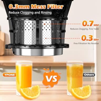 Juicer Machines with 5.4" Large Feed Chute, 400W Cold Press Juicer for Whole Vegetables and Fruits, Slow Masticating juicer Easy to Clean Juice Extractor Machine High Juice Yield(Titanium Gray) - Image 4