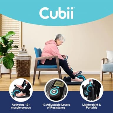 Cubii Total Body - Compact 2-in-1 Elliptical with 12 Resistance Levels, Low-Impact Cardio & Strength Training with an Ergonomic Pulley System for a Full-Body Workout Anywhere You Sit - Adult to Senior - Image 3