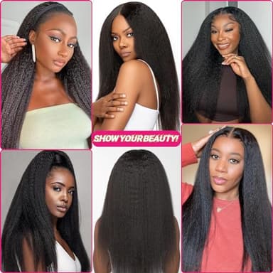 Kinky Straight Clip in Hair Extensions Human Hair Clip in Extensions 8Pcs 110g Double Weft #1B Natural Black Hair Extensions Human Hair Full Head Invisible（16Inch） - Image 7