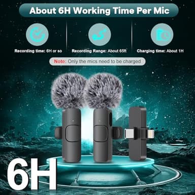 MAYBESTA Professional Wireless Mini Microphone for iPhone, iPad, Android Phone - Bluetooth Lavalier Lapel Mic for Video Recording - Clip on USB C Microphones for YouTube Tiktok Podcast Vlogging - Image 7