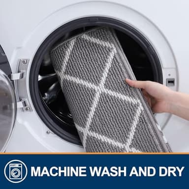 Finchitty Indoor Door Mat, Dirt Resistant and Absorbent, Low-Profile, Non-Slip, Washable Inside Floor Mats for Front Door, Back, and Entrance, 32" x 20", Grey - Image 5