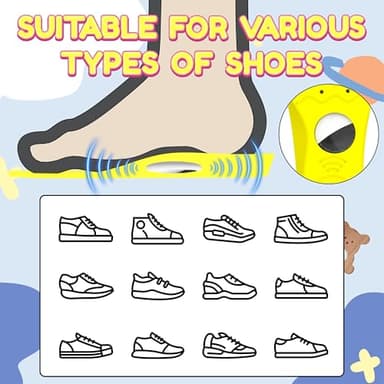 Sifemp Insoles for Airtag Hidden Holder, Tracker Devise Case for Kids, Comfortable Inserts for Shoes，Yellow Dinosaur (Yellow, 135-150mm Kid 6.5-Kid 8) - Image 7
