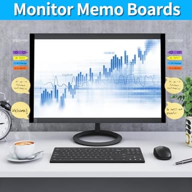 Monitor Memo Board, 4PCS Transparent Computer Monitor Side Panel Creative Desktop Memo Board, Acrylic Desktop Computer Sticky Note Holder for Home Office - Image 4