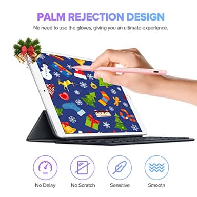 Stylus Pen for iPad 6th-11th Generation-2X Fast Charge Active Pencil Compatible with 2018-2025 Apple iPad Pro 11"/12.9"/M4, iPad Air 3/4/5/M2/M3,iPad mini 5/6 Gen-Pink - Image 3