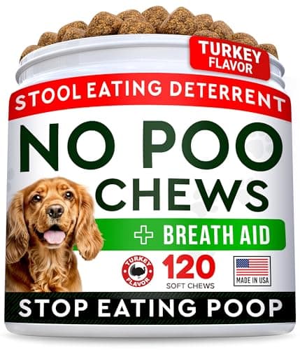 STRELLALAB No Poo Chews for Dogs - Coprophagia Deterrent with Probiotics, Enzymes & Breath Aid Support - Stop Dog Poop Eating (Turkey) - Image 1