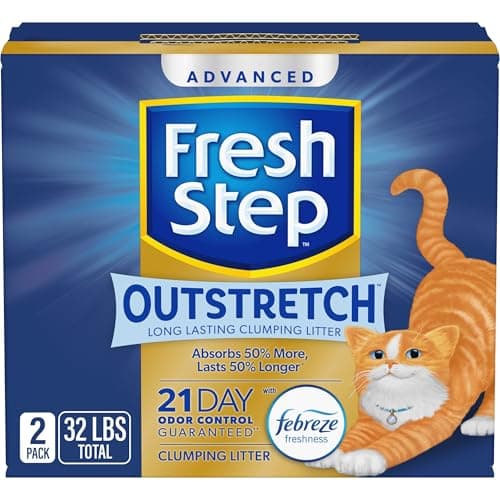 Fresh Step Outstretch Advanced Long Lasting Clumping Litter with Febreze Freshness, Activated Charcoal Litter Lasts 50% Longer, 32 lbs. (2 x 16 lb. Box) - Image 1