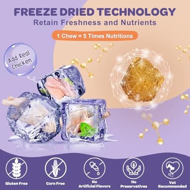 NATURE TARGET Probiotics for Dogs, 6 Billion CFUs, Freeze Dried Dog Probiotics with Prebiotics & Enzymes for Diarrhea, Gas, Vitamins & Omega 3 for Skin & Immune Health, Allergy Itch Relief, 180 Count - Image 7