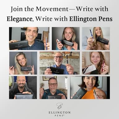 Ellington Pen Luxury Fountain Pen Set - Fountain Pens For Writing - Smooth Medium Nib - Includes Refillable Ink Converter, 3 Ink Cartridges, Gift Box - Calligraphy, Journaling, Sketching (The Stealth) - Image 7