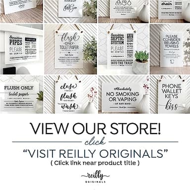 Reilly Originals 3.5x5 Inch Do Not Flush Rules Bathroom Sign ~ Ready to Stick ~ Premium Finish, Durable - Image 5