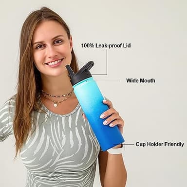 mininoo 24 oz Insulated Water Bottle with Straw Lid, Stainless Steel Double Wall Vacuum, Leak Proof, BPA Free, Keep Cold for 24H & Hot for 12H(Pacific Dream) - Image 6