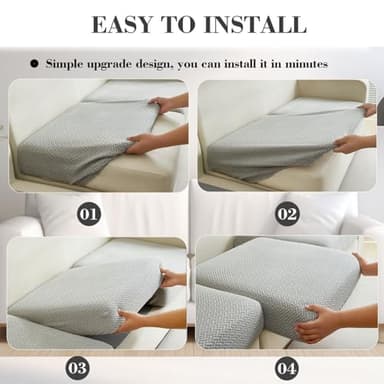 Disayu Magic Sofa Covers Couch Covers 2024 New Couch Cushion Covers Universal Sofa Covers Washable Stretch Slipcovers for Sectional Sofa (Texture Light Gray,Large Double Seat Cover) - Image 6