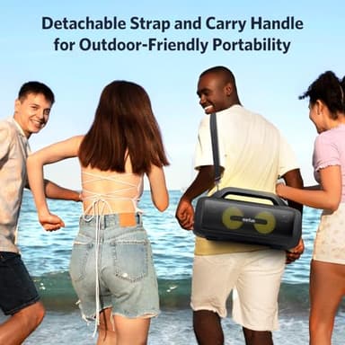 EarFun UBOOM X Portable Bluetooth Speaker, 80W Stereo with JumboBass, IP67 Waterproof Outdoor Speaker, RGB Light, 30H Playtime, Custom EQ, Bluetooth 5.3 Speakers for Outdoor, Camping, Beach - Image 8