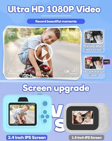Dylanto Kids Camera Instant Print,1080P Kids Instant Cameras That Print Photos,Christmas Birthday Gifts for Girls Age 3-12,Portable Toy for 3 4 5 6 7 8 9 10 Year Old Girls Boys-Blue - Image 4