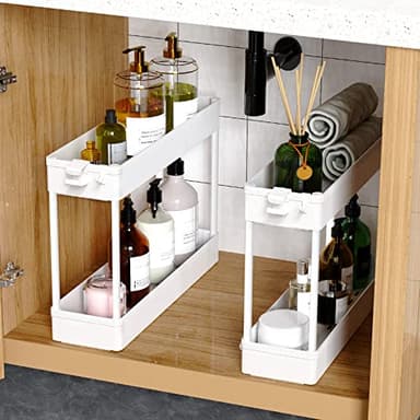 SPACEKEEPER Slim Rolling Storage Cart 4 Tier Bathroom Organizer Mobile Shelving Unit Utility Cart Tower Rack for Kitchen Laundry Narrow Places, White - Image 5