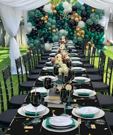 FLUBARE 3Pack Graduation Decorations Class of 2025, Graduation Talecloth Party Decorations, Plastic Waterproof Black and Gold Tablecloth for Party Supplies - Image 7