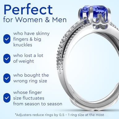5 STARS UNITED Ring Sizer Adjuster for Loose Rings - 8 Pack Easy-Clip Guards, Fits Flat Bands Up to 8mm, Spacers & Tighteners, Reduces Size by 0.5-1, Invisible Design for Women & Men - Image 6