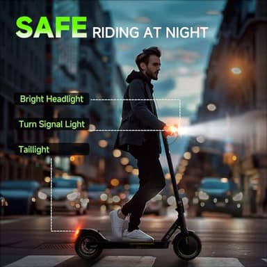 Electric Scooter for Adults, 19 Miles Long Range,19 Mph Top Speed, Commuting Electric Scooter with Turn Signals, Double Braking Systems E Scooter for Adults and Teens - Image 2