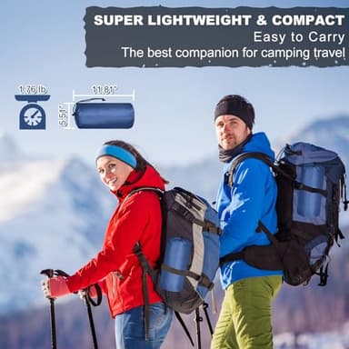 MEETPEAK Sleeping Pad, Extra Thickness Inflatable Camping Sleeping Mat with Pillow Built-in Foot Press, Compact Ultralight Camping Air Mattress for Backpacking, Hiking, Tent - Image 5