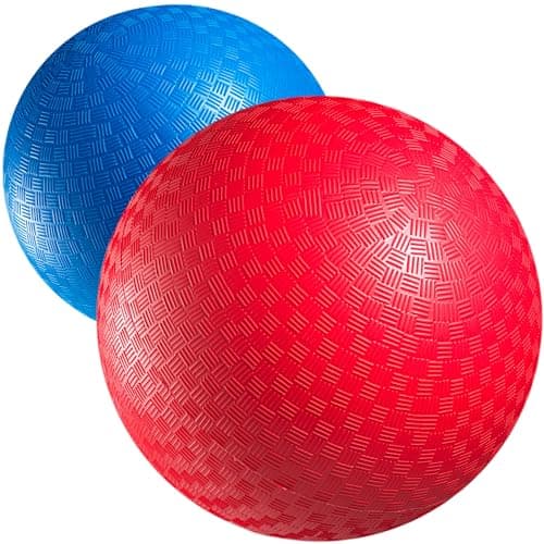 Red & Blue Kickball Set - (9 Inch) with Pump for Toddlers Kids & Adults - Indoor & Outdoor Gym Sports Toys - Fun Playground Balls for Kids Dodgeball, Four Square, PE, Games, Recess and More - Image 1