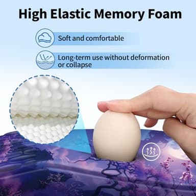 YIWEI Ergonomic Mouse Pad with Wrist Rest Support, Mousepad with Comfortable Memory Foam Wrist Rest and Non-Slip PU Base for Pain Relief, Computer, Laptop, Office, Home (Moonlit Night) - Image 3