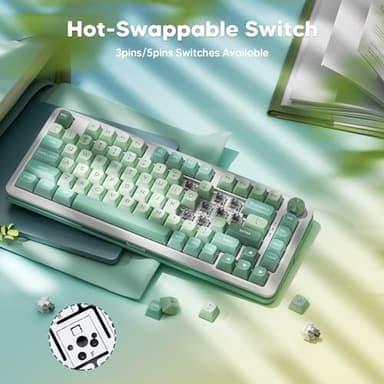 Redragon K681 Wireless Mechanical Keyboard, Gasket Mounted RGB Gaming Keyboard with Volume Knob, MDA-Profile, Pre-Lubed Linear Switches, 81 Keys 75％ Tri-Mode Hot Swappable for PC/Xbox/Ps4/5 - Image 5