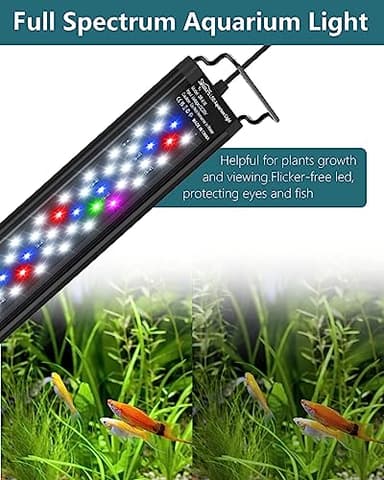 SEAOURA Led Aquarium Light for Plants-Full Spectrum Fish Tank Light with Timer Auto On/Off, 18-24 Inch, Adjustable Brightness, White Blue Red Green Pink LEDs with Extendable Brackets for Freshwater - Image 4