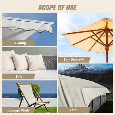 2 Pieces 9 x 11 inch Canvas Repair Patches Canvas Fabric Patch Self-Adhesive Canvas Repair Tape Waterproof Outdoor Gear Repair Patch Kit for Boat Cover Awning Sofa Chair Couch Tent Bag (Ivory Gray) - Image 5