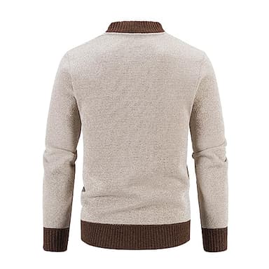 Mylldey Mens Casual Full Zip Cardigan Sweaters Cable Knit Jacket Sweater Men, US Size(OffWhite-L) - Image 3