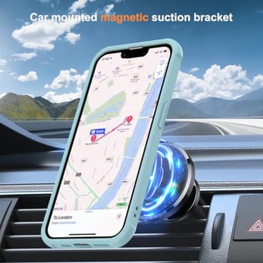 SKYLMW Compatible with iPhone 16E Case with Invisible Magnetic O-Ring Stand Military-Grade Translucent Case for iPhone 16E 6.1" 2025 [Compatible with Mag-Safe][Great Grip Feeling], Blue - Image 4