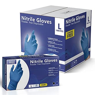 AroCare Nitrile Gloves, Disposable Gloves, Comfortable, Powder Free, Latex Free | 100-1000 (Medium, Case) - Image 2