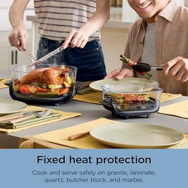 Ninja Crispi 4-in-1 Portable Glass Air Fryer Cooking System, 4QT & 6Cup Glass Containers with Storage Lids, Easy Meals, Microwave, Freezer & Dishwasher Safe, Air Fry, Bake, & More, Periwinkle, FN101PL - Image 12