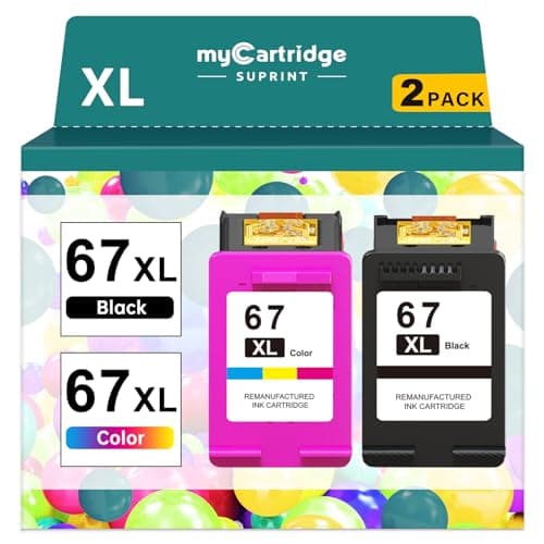 67XL HP Printer Ink for HP Ink 67 Replacement for HP 67 Ink Cartridges Black/Color Combo Pack HP67 DeskJet 2755e 2855e 2700 2800e 2700e 4255e 4155e Envy 6055e 6000 6455e 6400 Printer Ink HP 67 XL - Image 1