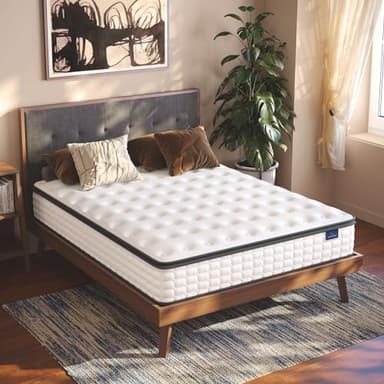 Vesgantti Twin Mattress, 12 Inch Hybrid Twin Size Mattress in a Box, Single Bed Pillow Top Mattresses, Foam and Pocket Coils Innerspring Mattresses, Pressure Relief, Medium Firm Feel - Image 2