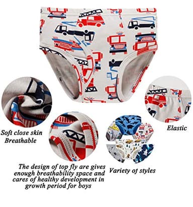 Boboking Little Boys Briefs Dinosaur Truck Toddler Kids Underwear (Pack of 6) 5years - Image 2