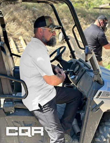 CQR Men's Polo Shirts, Tactical Short Sleeve Golf Performance Shirts, Lightweight Dry Fit UPF 50+ Pique, Frost Essential White, Large - Image 6