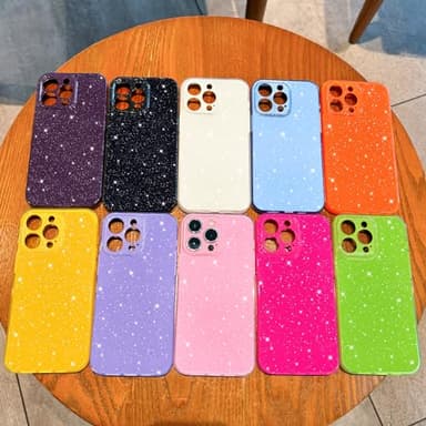 Hython Case for iPhone 16 Pro Max Case Glitter Cute Sparkly Shiny Bling Sparkle Phone Cases 6.9", Thin Slim Fit Soft TPU Bumper Shockproof Rubber Protective Cover for Women Girls Girly, Bright Pink - Image 6