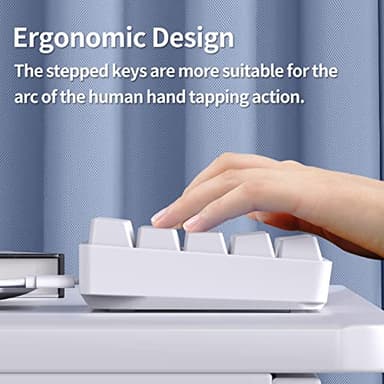 TMKB T68SE 60% Mechanical Gaming Keyboard – Ultra-Compact 68 Keys Wired Keyboard with Blue Switches, LED Backlit, Dedicated Arrow & Control Keys – White – for Windows PC/Laptop/Gamers/Typists - Image 7