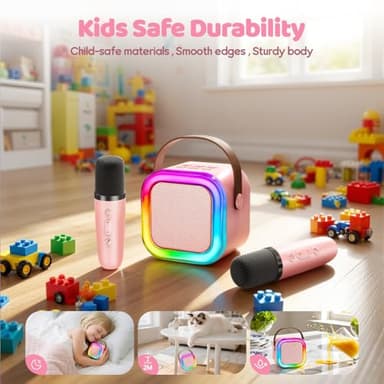 IROO Mini Karaoke Machine for Kids, 2025 TOP Toys Birthday Gifts Ideas for Girls Ages 4, 5, 6, 7, 8, 9, 10, 12+ Years Old, Portable MP3 Player with 2 Wireless Mics for Party - Image 10